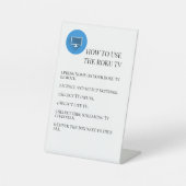 Bezoeker Televisietelevisie-instructies Verhuur Reclamebord Met Voetstuk (Voorkant)