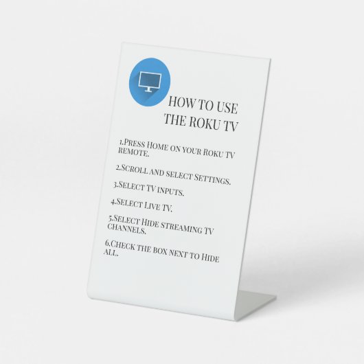 Bezoeker Televisietelevisie-instructies Verhuur Reclamebord Met Voetstuk (Voorkant)