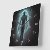 Bezoeker uit een andere dimensie vierkante klok (Hoek)