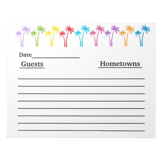 Bezoekerboeknotitieblok Notitieblok (Voorkant)