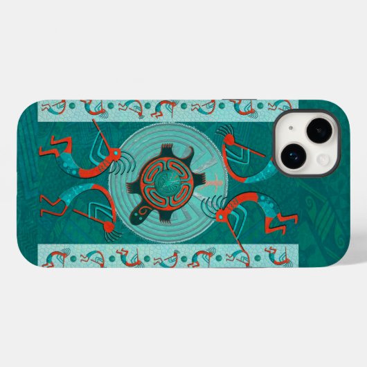 Bezoekers Anasazi Native Folk Art Case-Mate iPhone Case (Achterkant (horizontaal))