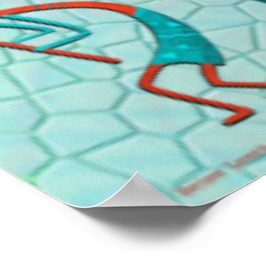 Bezoekers Anasazi Native Folk Art Poster (Hoek)