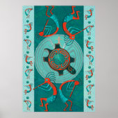 Bezoekers Anasazi Native Folk Art Poster (Voorkant)