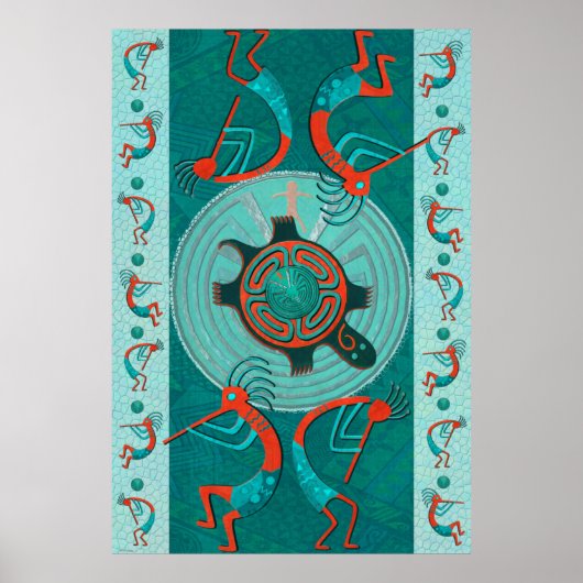 Bezoekers Anasazi Native Folk Art Poster (Voorkant)