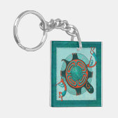 Bezoekers Anasazi Native Folk Art Sleutelhanger (Voorkant Links)