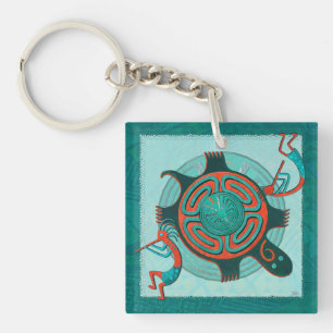 Bezoekers Anasazi Native Folk Art Sleutelhanger