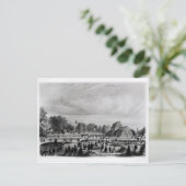 Bezoekers die het palmhuis bekijken op Kew Palace, Briefkaart (Staand voorkant)