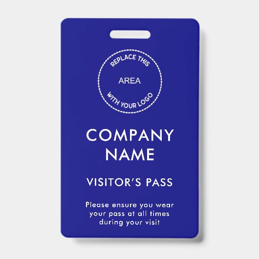 Bezoekers geven de firmanaam Logo Blue Badge (Voorkant)