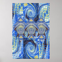 Bezoekers op een Sterrennacht Poster