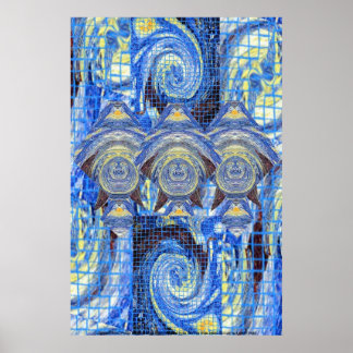 Bezoekers op een Sterrennacht Poster