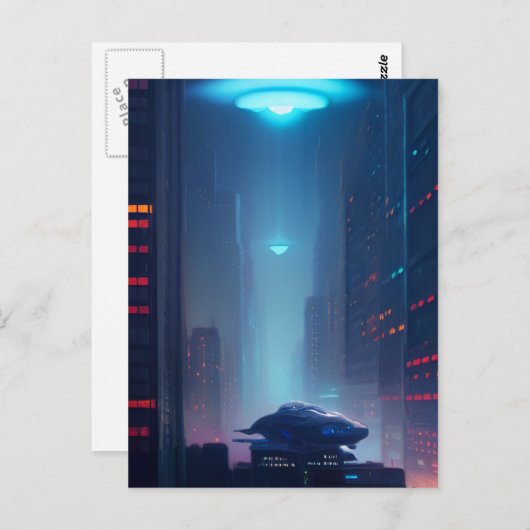 Bezoekers uit de ruimte briefkaart (Voorkant / Achterkant)