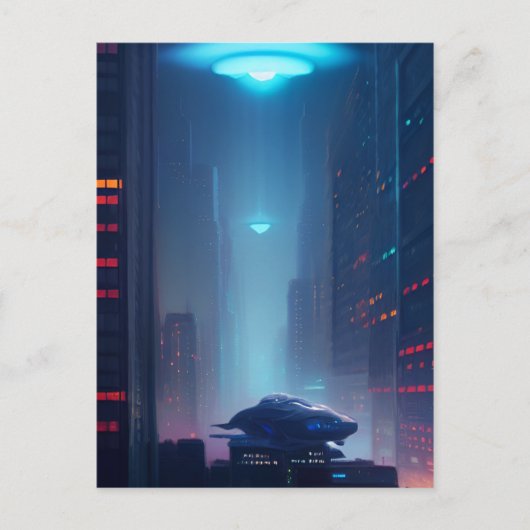 Bezoekers uit de ruimte briefkaart (Voorkant)