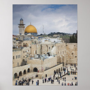 Bezoekers, Western Wall Plaza & Dome of the Rock Poster