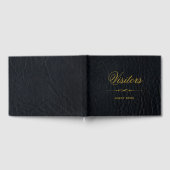 Bezoekers zwarte leder met elegante borst gastenboek (Volledig)