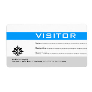 Bezoekersbadge label blauw