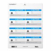 Bezoekersbadge label blauw (Full Sheet)