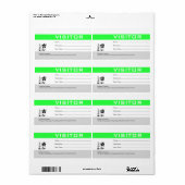 Bezoekersbadge label groen (Full Sheet)