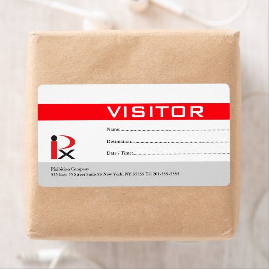 Bezoekersbadge label rood (Insitu)