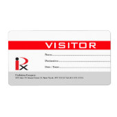 Bezoekersbadge label rood (Voorkant)