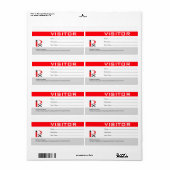 Bezoekersbadge label rood (Full Sheet)