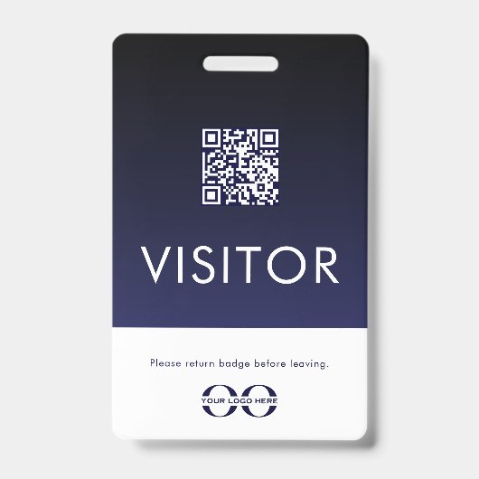 Bezoekersbadge Logo QR-code Badge (Voorzijde)