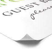 Bezoekersboekje. Waterverf fern. Greenery bruiloft Poster (Hoek)