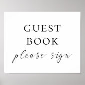 Bezoekersboekje. Zwart-witscript bruiloft Poster (Voorkant)