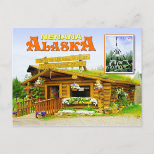 Bezoekerscentrum en Tripod, Nenana, Alaska Briefkaart