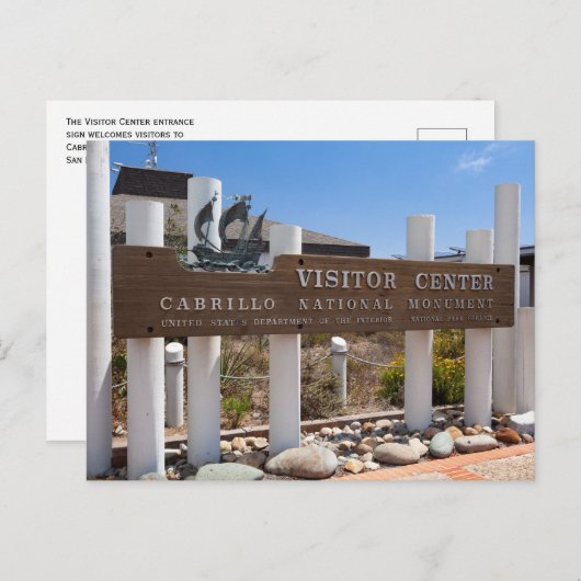 Bezoekerscentrum Sign Cabrillo Nationaal Monument, Briefkaart (Voorkant / Achterkant)
