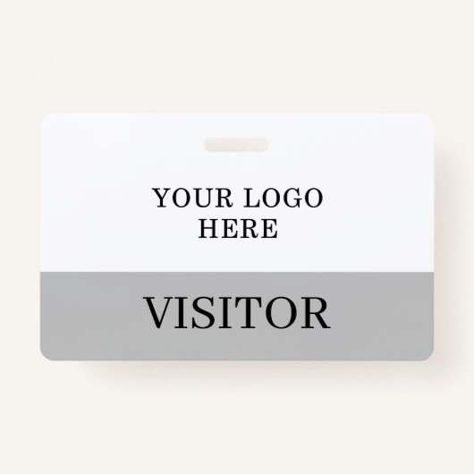 Bezoekersidentiteitskaart in Wit & Grijs Horizonta Badge (Voorkant)