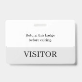 Bezoekersidentiteitskaart in Wit & Grijs Horizonta Badge (Achterkant)