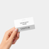 Bezoekersidentiteitskaart in Wit & Grijs Horizonta Badge (Handheld)