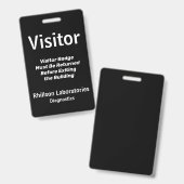 Bezoekersidentiteitskaart met douanedetails badge (Voor- en achterkant)