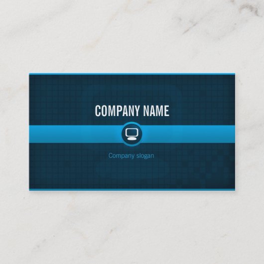Bezoekerskaart - Blauwe IT-professional v1 Visitekaartje (Voorkant)