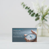 Bezoekerskaart met blauwe achtergrond, consulting. visitekaartje (Staand voorkant)