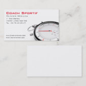 Bezoekerskaart, sportcoach of trainer visitekaartje (Voorkant / Achterkant)