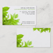 Bezoekerskaart voor milieu en natuur. Groene toon Visitekaartje (Voorkant / Achterkant)