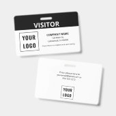 Bezoekerspas Eenvoudige Logo ID Badge (Voor- en achterkant)