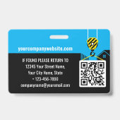 Bezoekerspas ID Logo Bouw QR Code Blauw Badge (Achterkant)