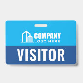 Bezoekerspas ID Logo Bouw QR Code Marineblauw Badge (Voorzijde)