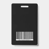 Bezoekerspas zwart en wit verticaal ontwerp badge (Achterkant)