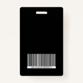 Bezoekerspas zwart en wit verticaal ontwerp badge (Achterkant)