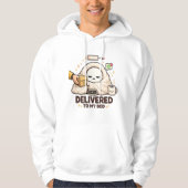 Bezorgd aan mijn bed – Grappig lui Hoodie (Voorkant)