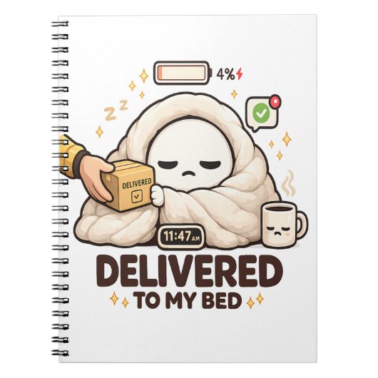Bezorgd Aan Mijn Bed – Grappig Lui Notitieboek (Voorkant)