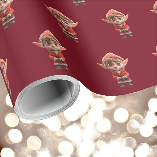 Bezorgd klein elf inpakpapier