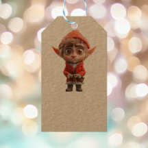 Bezorgd Little Elf Kraft Gift Labels
