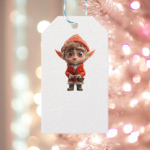 Bezorgd Little Elf White Gift Labels