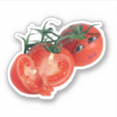 Bezorgde Cherrytomaat Sticker (Voorkant)