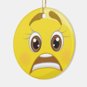 Bezorgde kerstfeestdag in Emoji Keramisch Ornament (Links)