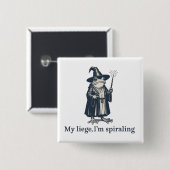 Bezorgde Kikkervuur Wizard Grappige ADHD Neurodive Vierkante Button 5,1 Cm (Voorkant /achterkant)
